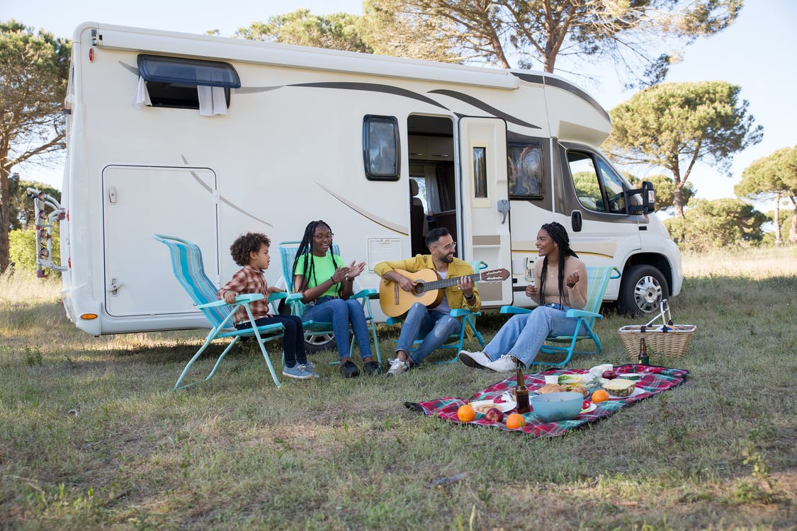 Image of a family at a campground for sale in Canada